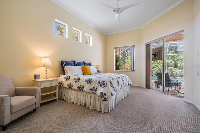 a bed room with a bed and a couch