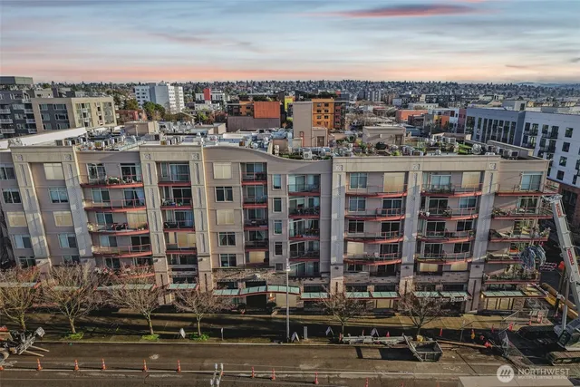 a view of a city that has tall buildings