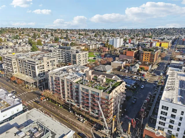 an aerial view of a city