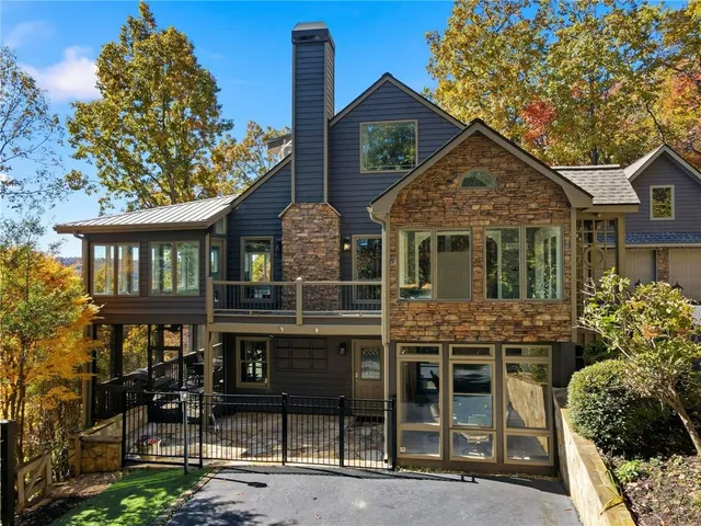 a view of a balcony with an outdoor space