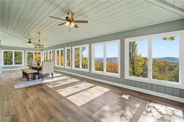 a view of a livingroom with a flat screen tv