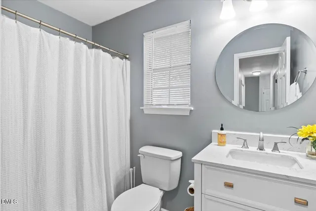 a bathroom with a toilet a sink and a mirror