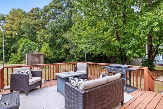 a view of a roof deck with couches