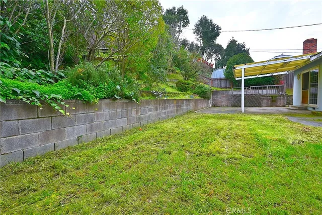 a view of a backyard