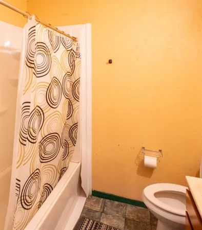 a bathroom with a toilet and a sink