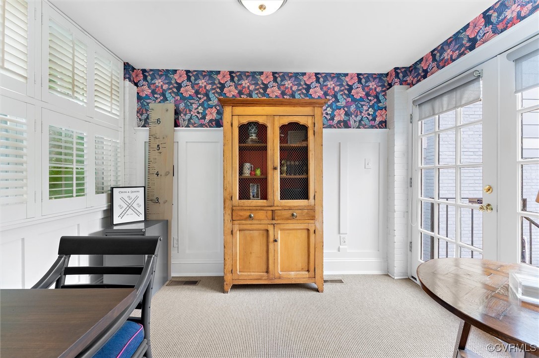 351 Lexington Road Richmond, VA 23226 - Photo 8 of 49 Office with Wainscoting and French Doors to Patio