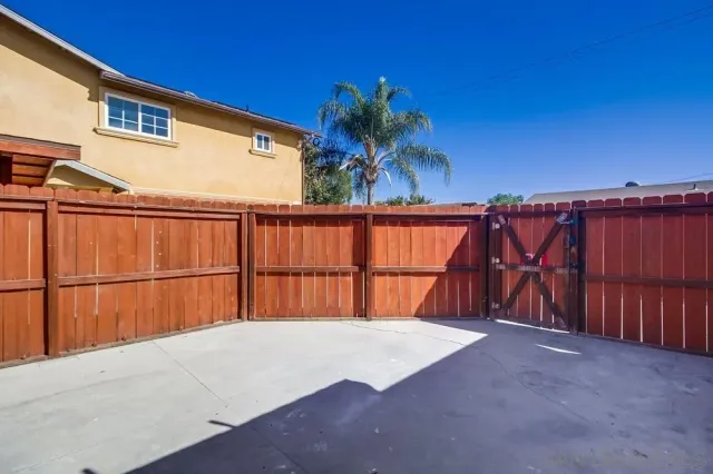 a view of a backyard with a tub