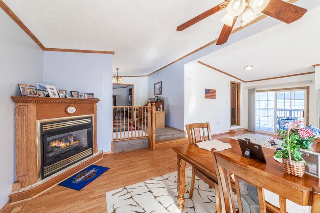 a living room with furniture a rug and a window