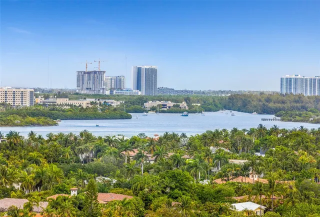 a view of a city with tall buildings