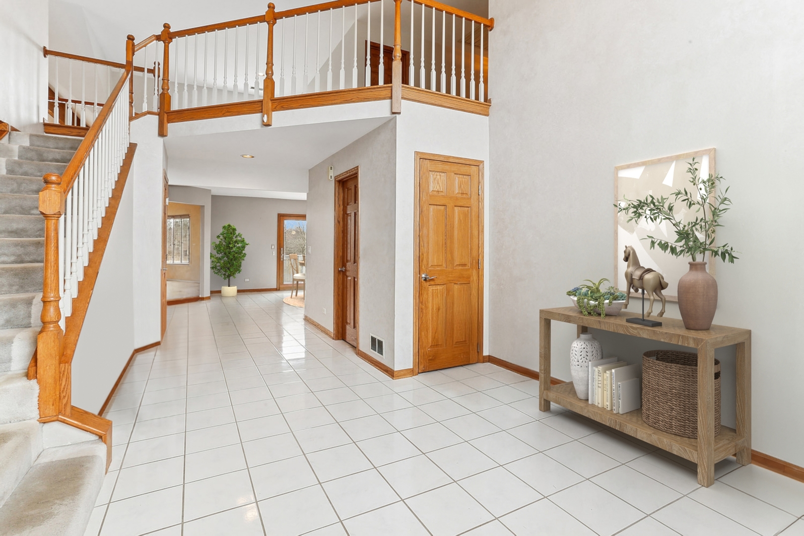 13629 South Kickapoo Trail Homer Glen, IL 60491 - Photo 11 of 28 a view of a hallway with entryway wooden floor fireplace and dining room