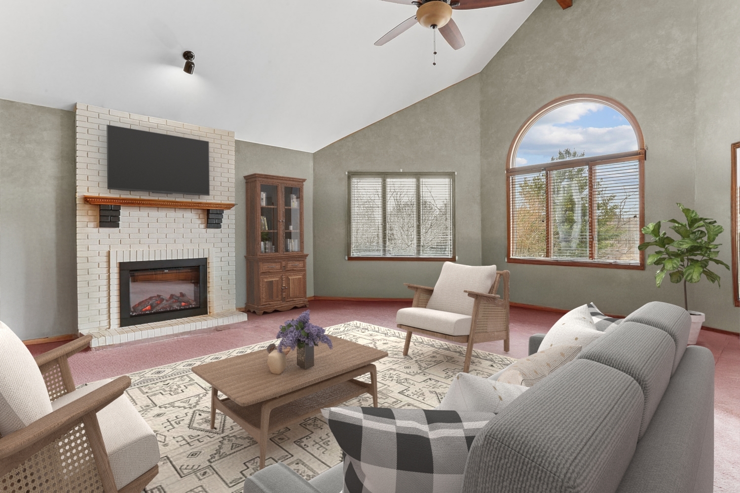 13629 South Kickapoo Trail Homer Glen, IL 60491 - Photo 16 of 28 a living room with furniture a fireplace and a flat screen tv