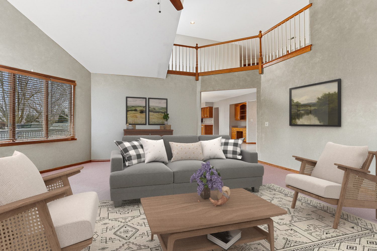 13629 South Kickapoo Trail Homer Glen, IL 60491 - Photo 17 of 28 a living room with furniture a wooden floor and a large window