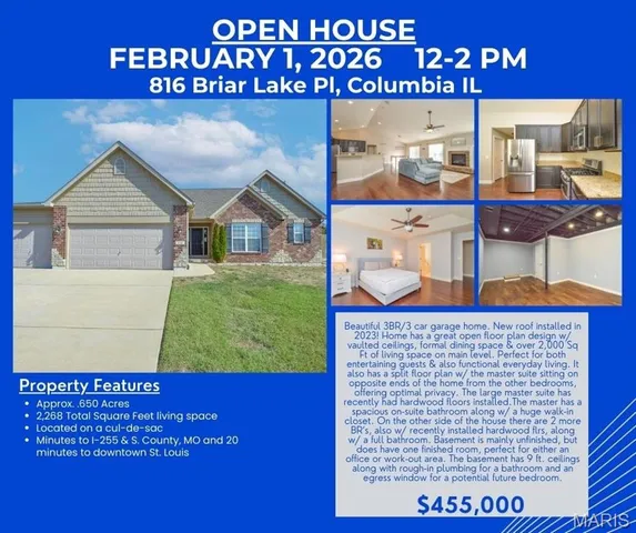 $455,000 | 816 Briar Lake Place, Columbia, IL 62236