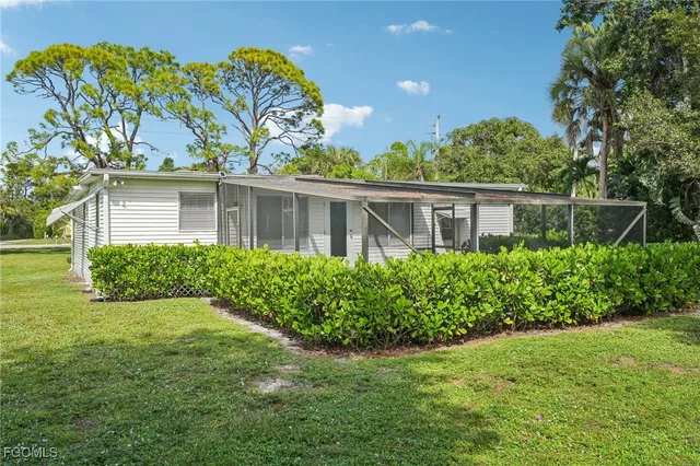 a view of backyard with a garden and plants