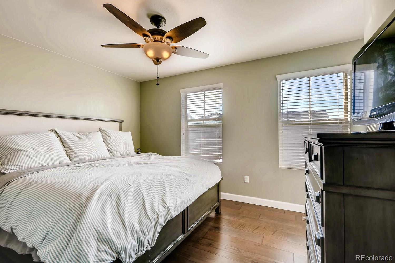 10261 Bellwether Lane Lone Tree, CO 80124 - Photo 10 of 35 a bedroom with a bed and a refrigerator