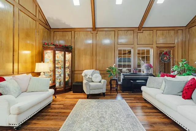 a living room with furniture and a couch