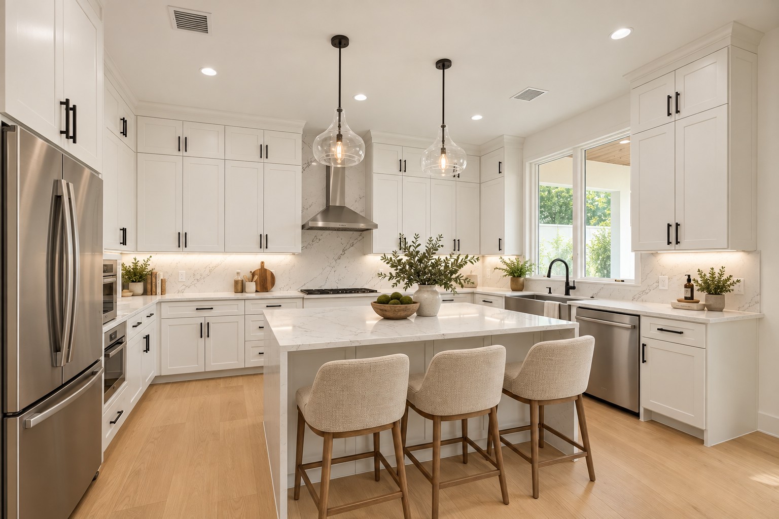 4603 Bucks Run Austin, TX 78744 - Photo 4 of 20 Outdoor patio featuring a built-in kitchen with stainless steel grill and sink, light-colored tile flooring, and a wood-paneled ceiling