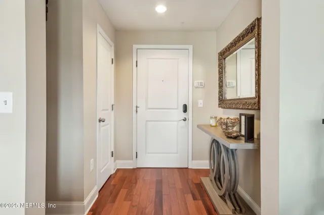 an aerial view of a house with a garden