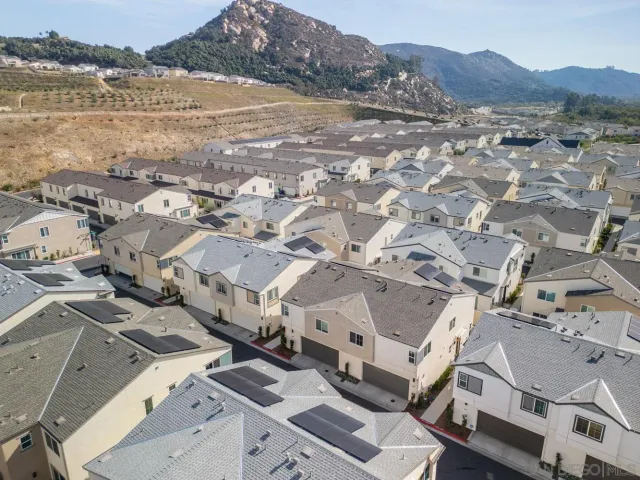 an aerial view of a large buildings