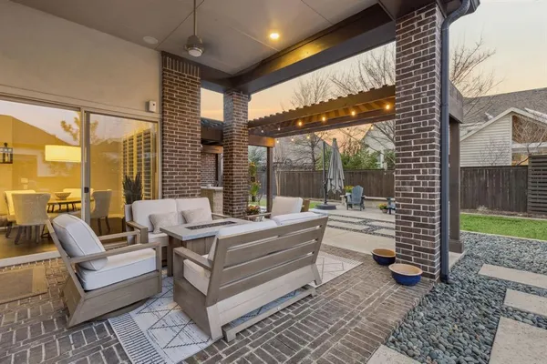 a building outdoor space with patio couch and outdoor view