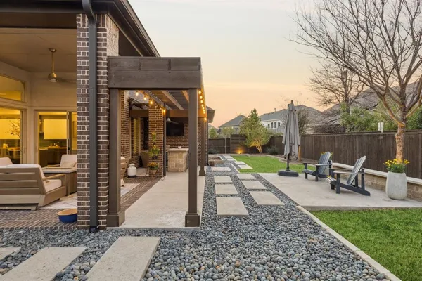 a view of outdoor space yard deck patio and outdoor kitchen