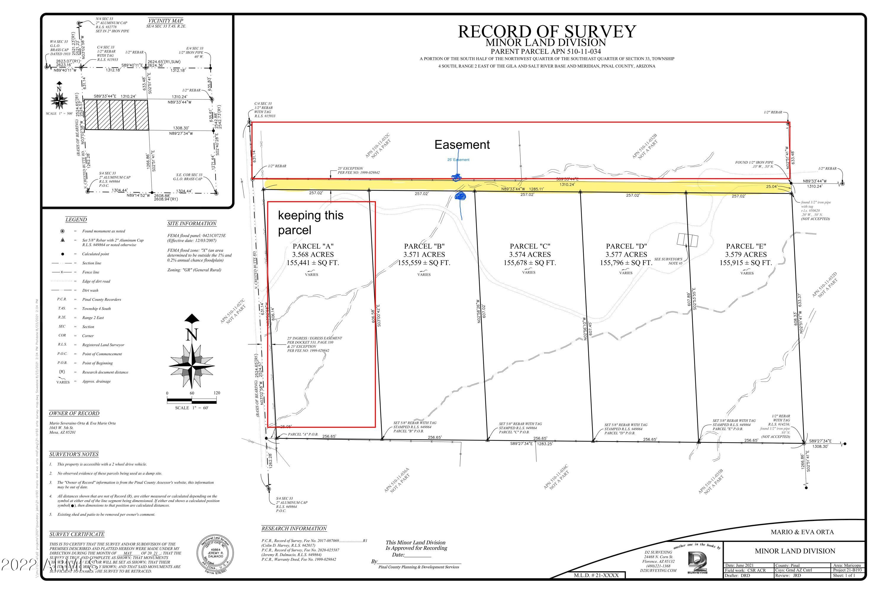 0 North Crested Butte Road Maricopa, AZ 85139 - Photo 2 of 2 21-B193 Orta Survey Map-DRAFT (002) (ver