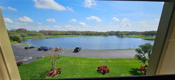 a view of a lake with a lake in the background