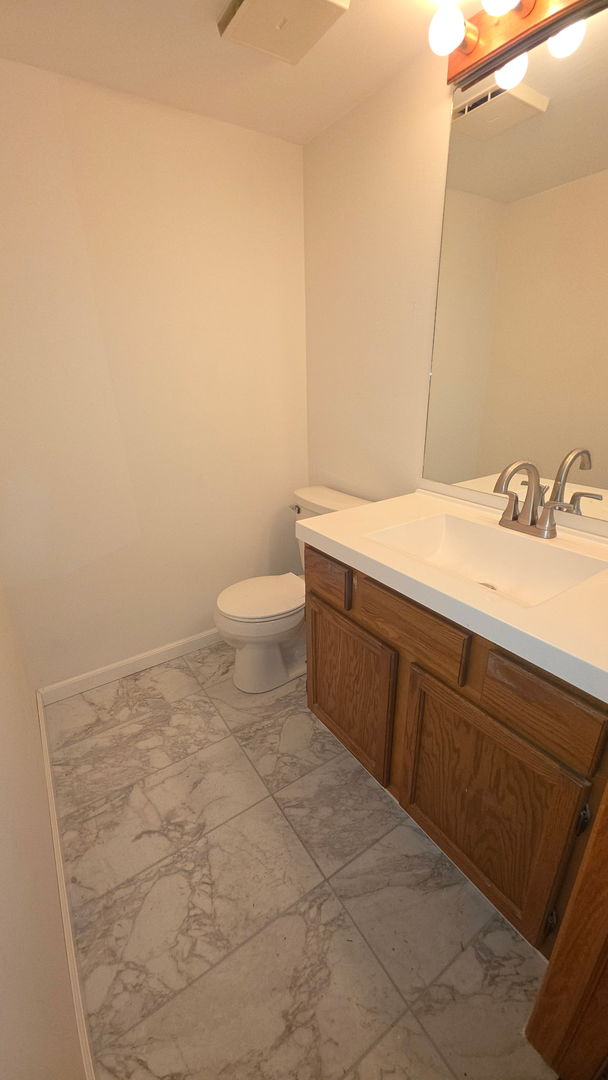445 West 37th Street, Unit 1 Chicago, IL 60609 - Photo 13 of 13 a bathroom with a sink a toilet and a mirror