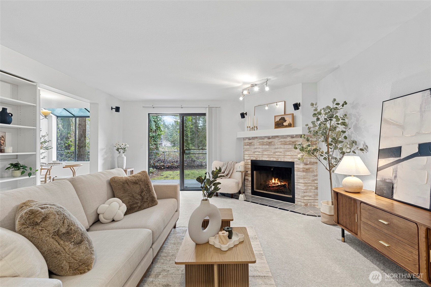 13801 Old Redmond Road, Unit A101 Redmond, WA 98052 - Photo 6 of 37 a living room with furniture fireplace and window
