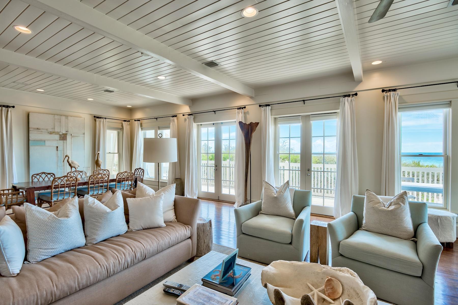 369 Old Beach Road Santa Rosa Beach, FL 32459 - Photo 20 of 50 a living room with furniture and a large window