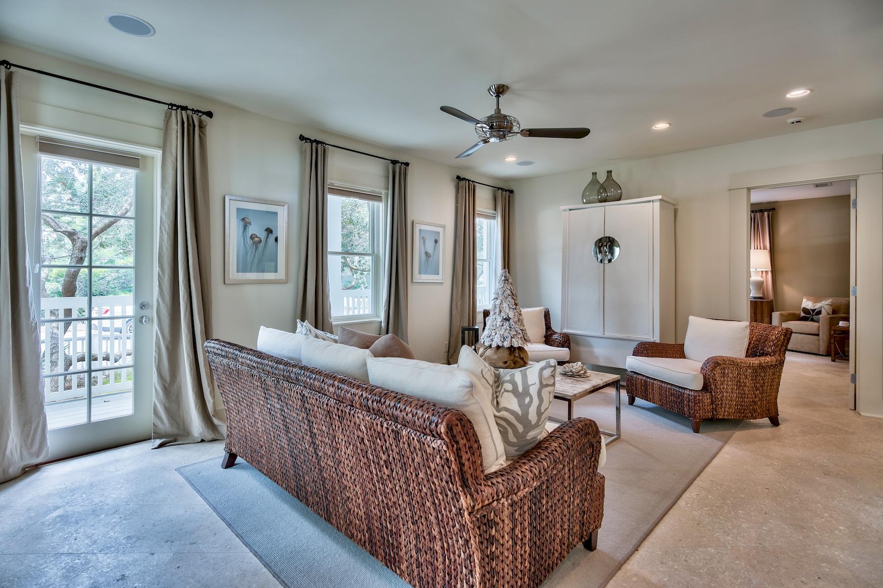 369 Old Beach Road Santa Rosa Beach, FL 32459 - Photo 35 of 50 a living room with furniture and a large window