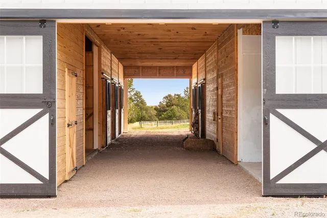 a view of a wooden door