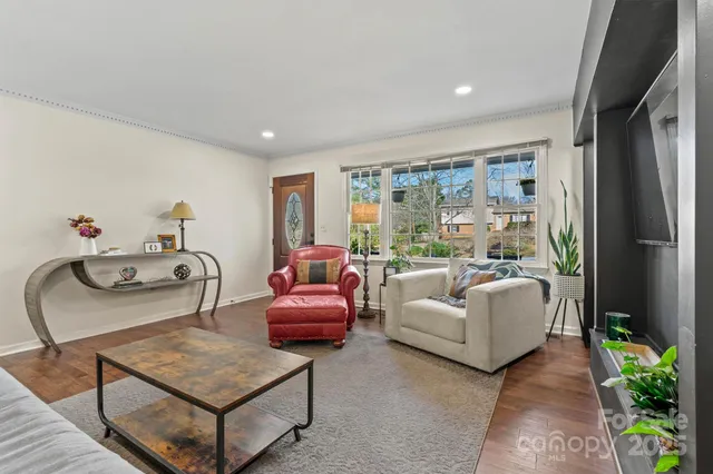 a living room with furniture