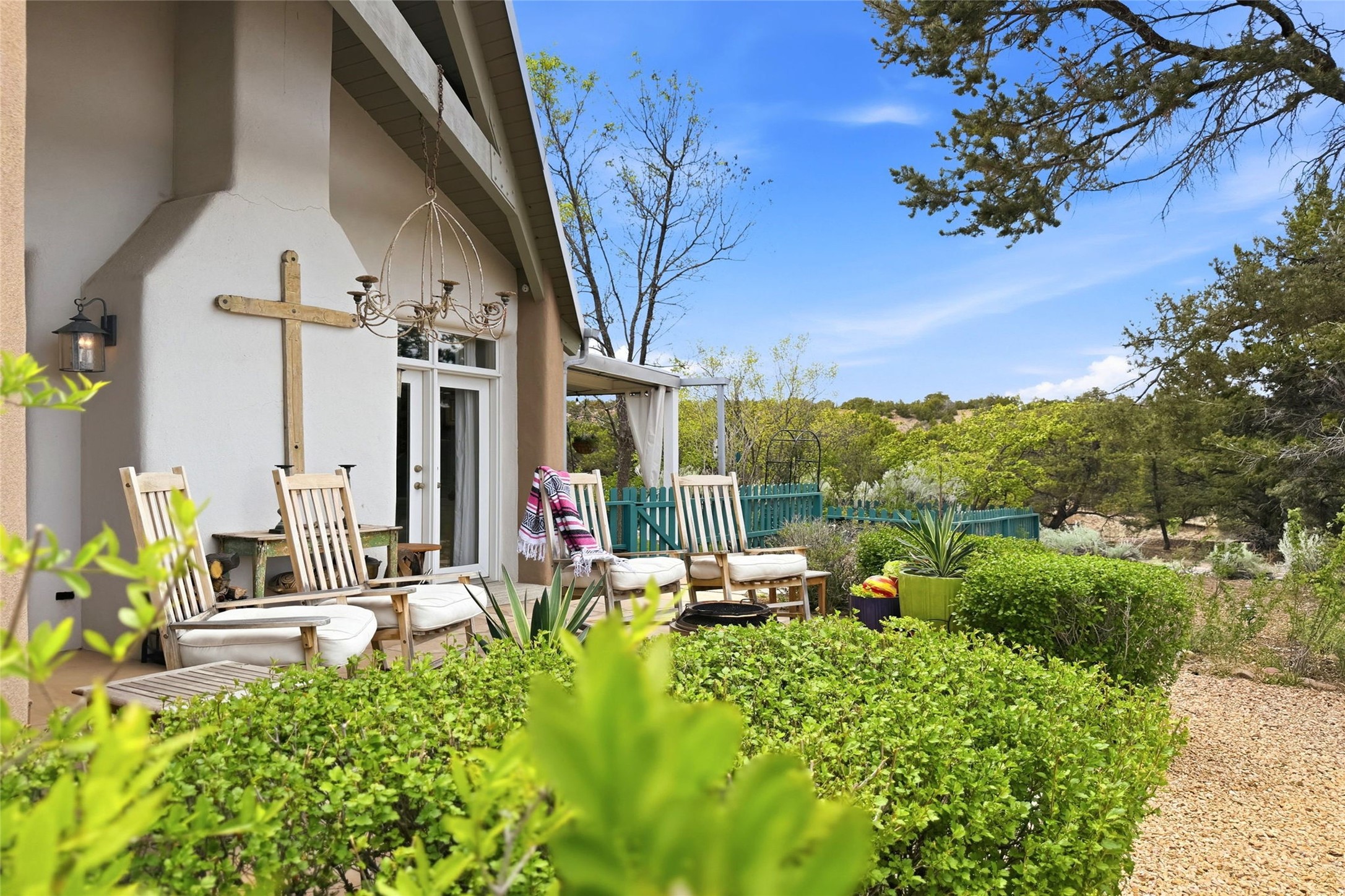 55 Paseo Del Rancho Santa Fe, NM 87506 - Photo 43 of 61 Sunset/west facing patio