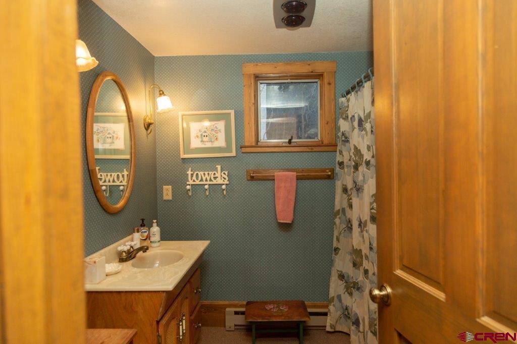 231 Forest Road Creede, CO 81130 - Photo 17 of 31 a bathroom with a sink and a mirror