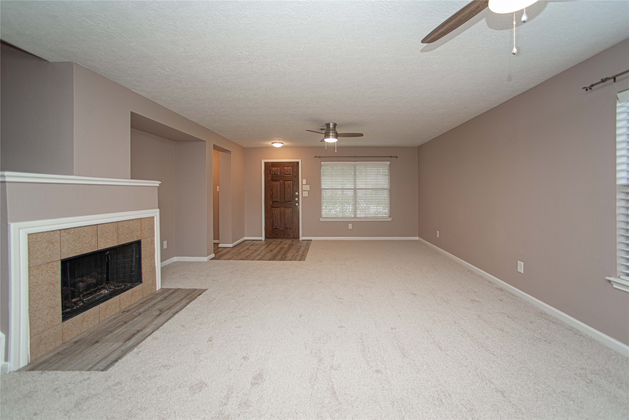 29314 Legends Bluff Drive Spring, TX 77386 - Photo 2 of 26 an empty room with windows and fireplace