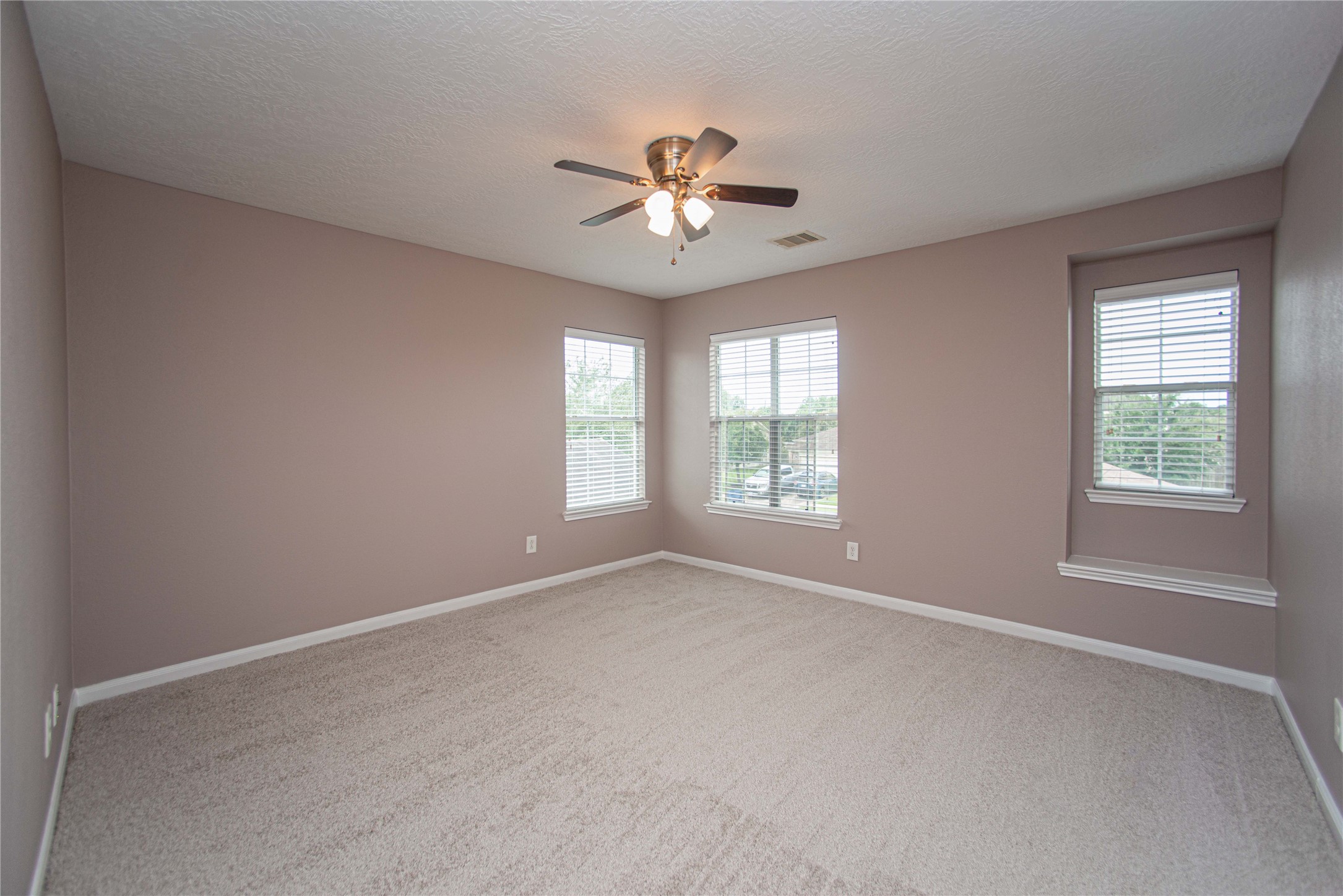 29314 Legends Bluff Drive Spring, TX 77386 - Photo 24 of 26 an empty room with windows and ceiling fan