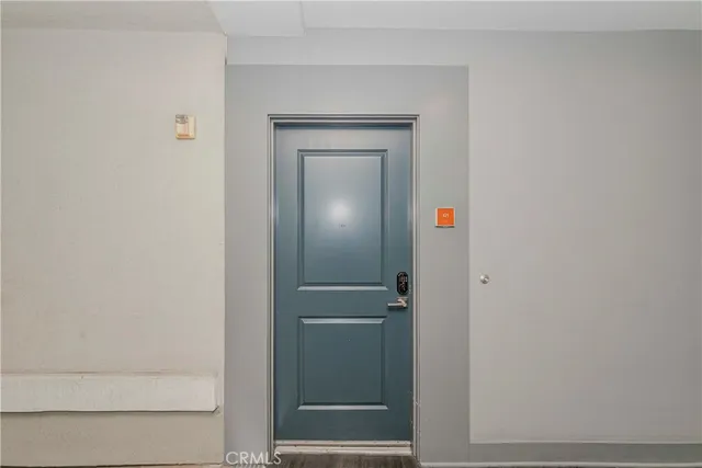 a view of a hallway with closet