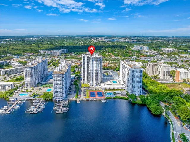 a aerial view of a city with lots of residential buildings