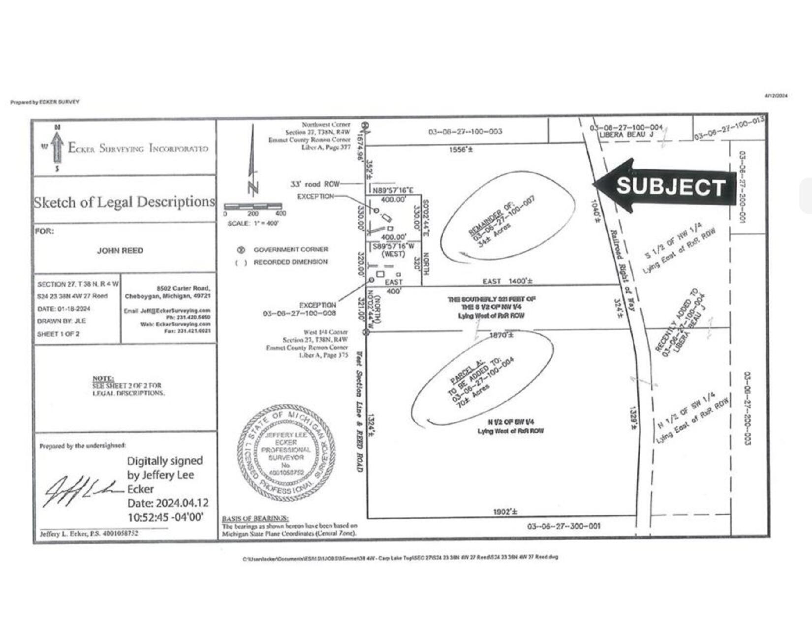 V/l 34-ac V/l 34-ac Reed Road Levering, MI 49755 - Photo 2 of 5 Reed Rd 1