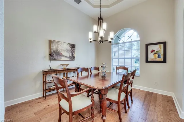a living room with furniture potted plant and a chandelier