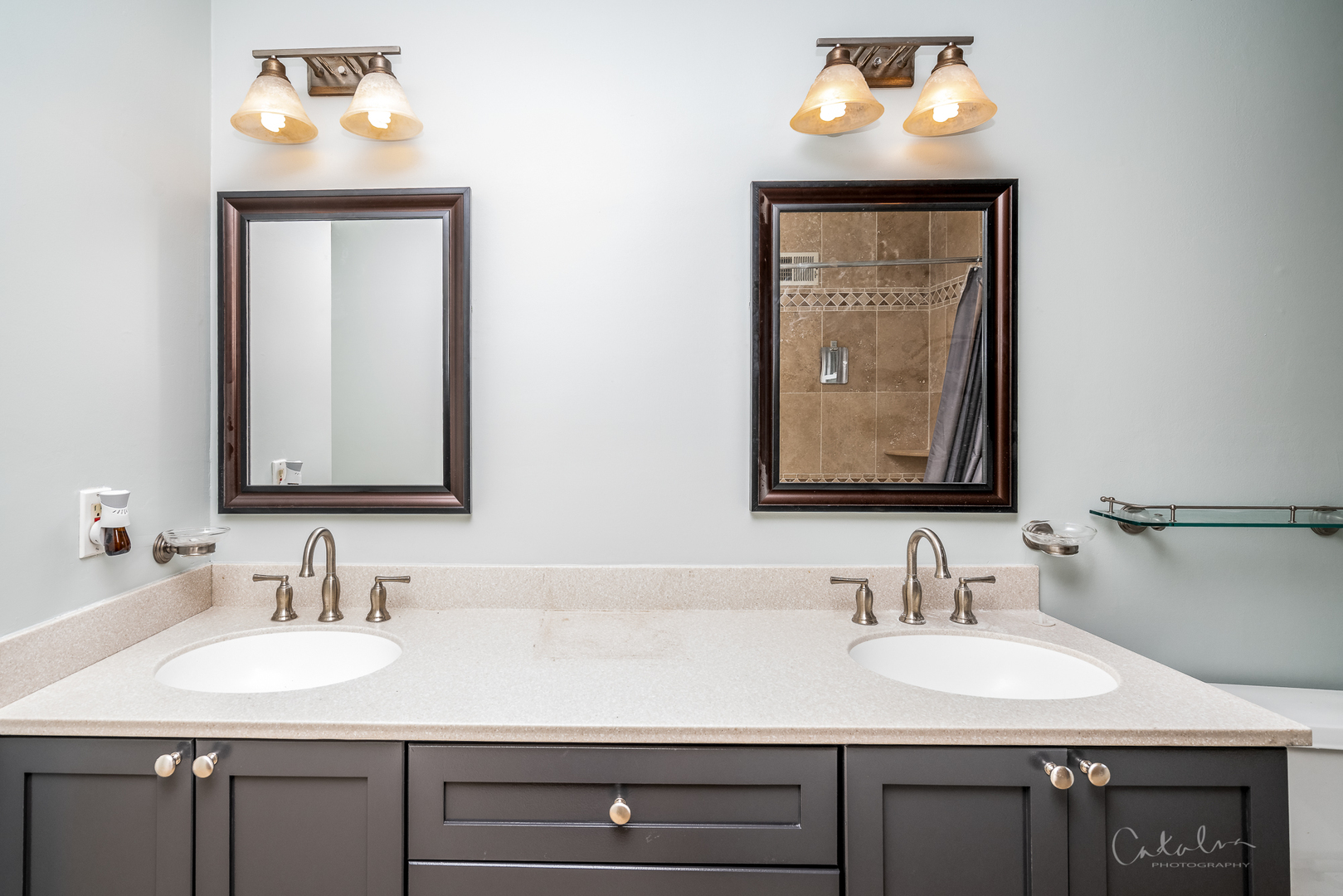 1415 Charing Cross Road Deerfield, IL 60015 - Photo 15 of 23 a bathroom with a sink vanity and a mirror