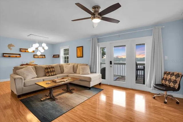 a living room with furniture