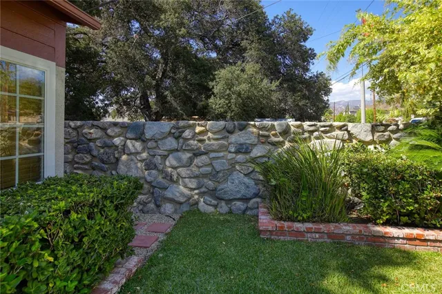 a garden with lots of trees