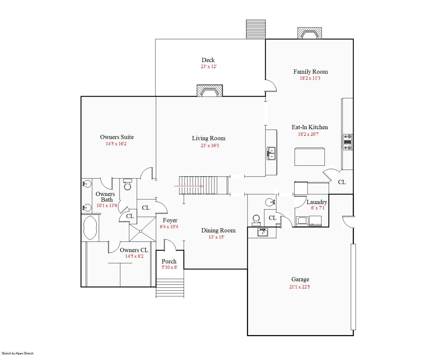 8207 Ortin Lane Raleigh, NC 27612 - Photo 28 of 29 1st Floor Plan