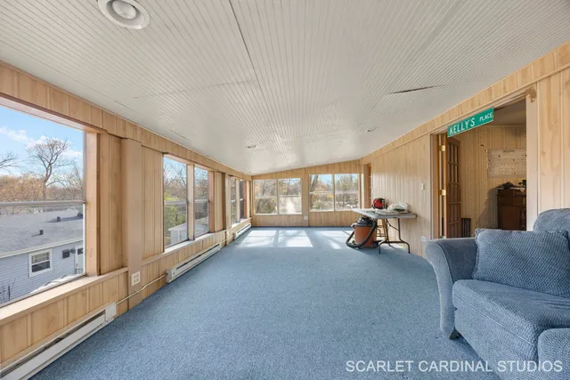 a view of an empty room and window