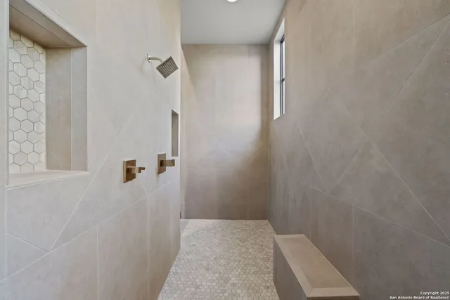 a bathroom with a shower