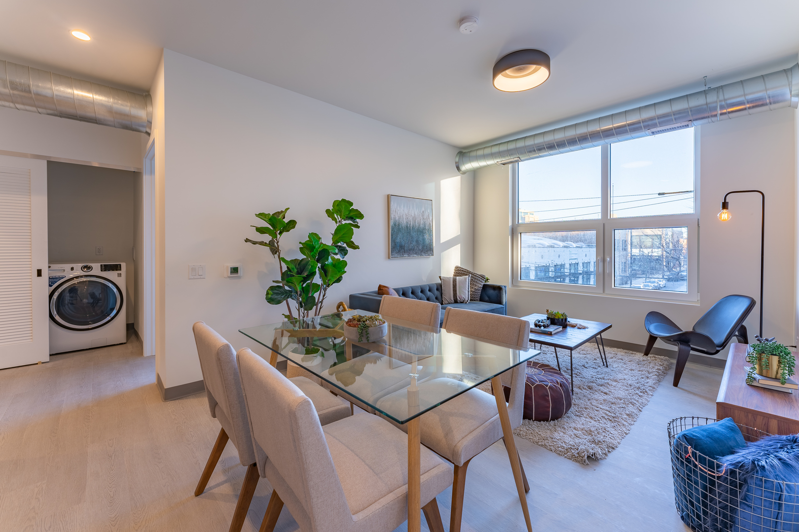 Undisclosed Address Chicago, IL 60642 - Photo 5 of 15 a view of a dining room with furniture window and outside view