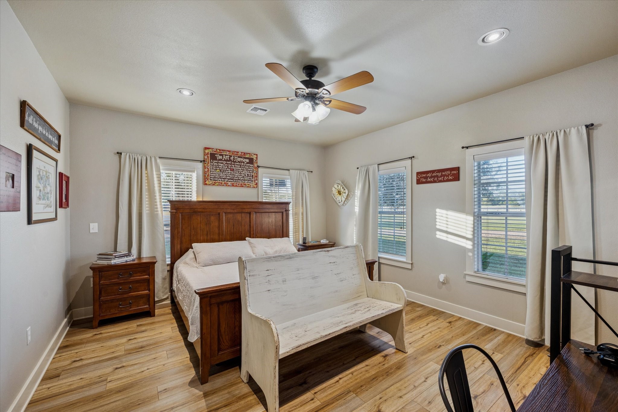 2510 Round Top Road Round Top, TX 78954 - Photo 6 of 20 a bedroom with a bed wooden floor and window