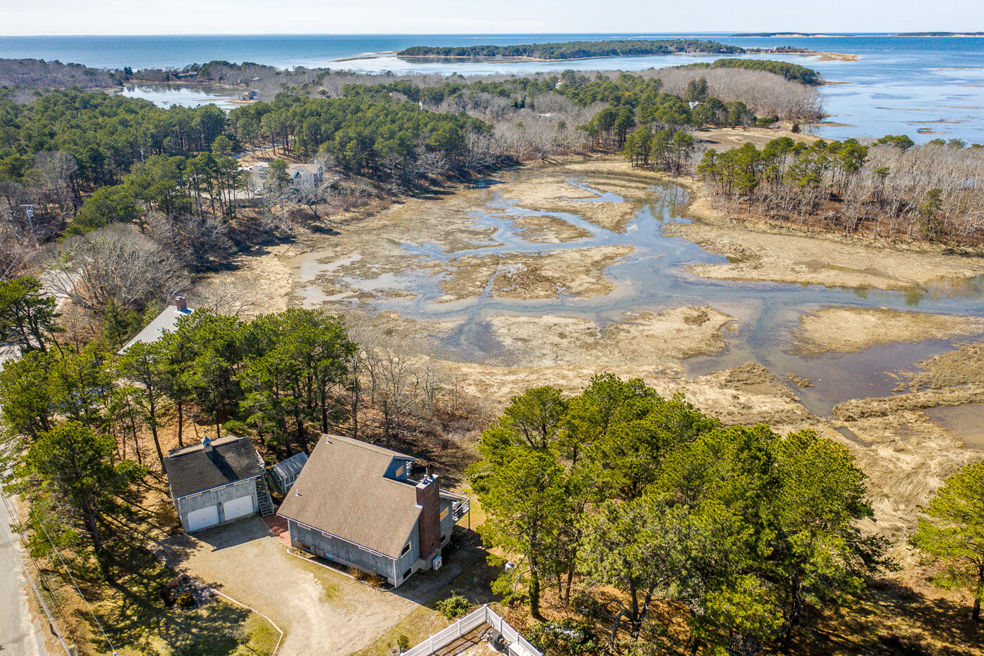210 Lieutenant Island Road Wellfleet, MA 02667 - Photo 45 of 47 an aerial view of a house with a yard